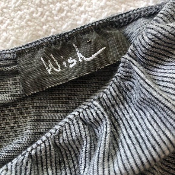 Wish USA Mini Dress Gray and Black Striped Sundress Beach Resort size Medium - Picture 10 of 14